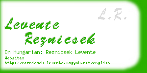 levente reznicsek business card